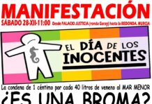 Manifestación el 28 de diciembre por los Derechos y justicia al Mar Menor