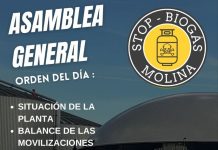 Convocatoria a la asamblea general Stop Biogás Molina