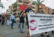 “¡Basta ya de tortura animal!” retumba en las calles de Alcantarilla en una multitudinaria manifestación antitaurina