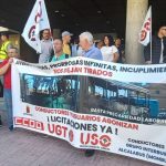 Los conductores de bus urbano y metropolitano de Murcia exigen el fin de 16 años de prórrogas y reclaman nuevas concesiones de transporte Protesta de conductores de autobús en Murcia / Dominic D. Skerrett