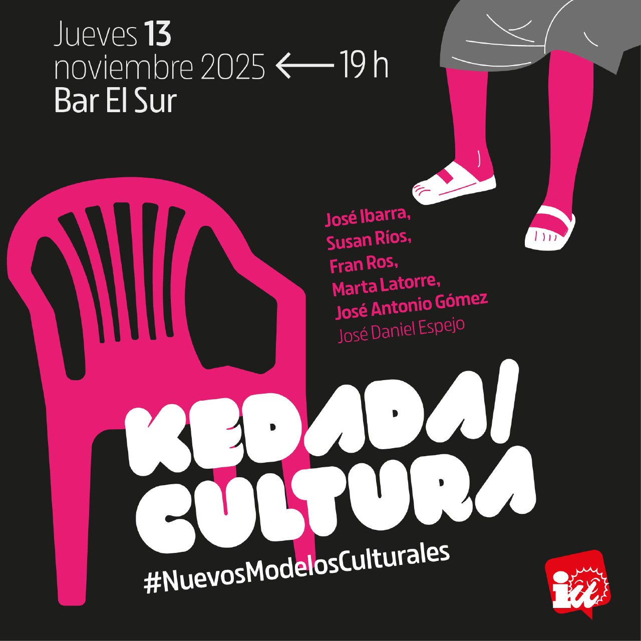 Cartel de la primera “Kedada / Cultura” de IU-Verdes Murcia