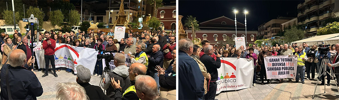 Lectura del Manifiesto en Lorca | Foto.- Plataforma en Lucha por el Área III de Salud
