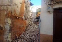 IU acusa al alcalde, Fulgencio Gil, de abandonar la calle Cava y condenar al deterioro el casco histórico de Lorca Imagen de un derrumbe en la Calle Cava | IU-Verdes Lorca