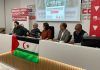IU-Verdes y el PCRM celebran un acto en Murcia junto al Frente Polisario en defensa de la autodeterminación del Sáhara Occidental De izq. a der. - Alfonso Lucas Muñoz (PCRM), Pedro Costa Morata (Periodista y politólogo), Penélope Luna (IUVRM), Salamu Hamudi Bachri (Frente Polisario) y Omar Brahim (Frente Polisario-RM) | Foto: Dominic D. Skerrett