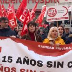 CCOO y UGT inician ante el Hospital Ribera Salud Molina de Segura un calendario de movilizaciones contra 15 años de bloqueo del convenio de la sanidad privada Sindicatos y personal sanitario se concentran esta mañana a las puertas del Hospital Ribera Salud de Molina de Segura | Dominic D. Skerrett
