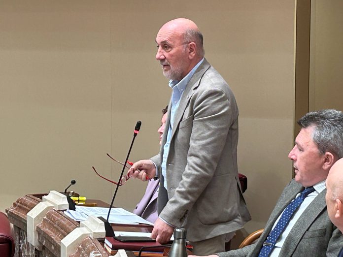 El diputado regional de IU, Jose Luis Álvarez-Castellanos, interviene desde su escaño en la Asamblea Regional de Murcia | Dominic D. Skerrett El diputado regional de IU, Jose Luis Álvarez-Castellanos, interviene desde su escaño en la Asamblea Regional de Murcia | Dominic D. Skerrett