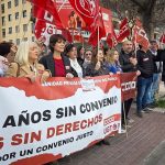 CCOO y UGT se concentran frente al Hospital Mesas del Castillo para exigir la renovación del convenio de la sanidad privada tras 15 años de bloqueo Movilización sindical de este martes, 10 de febrero, a las puertas del Hospital privado Mesas del Castillo | CCOO