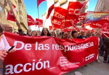Unai Sordo (CCOO) reclama salarios justos y empleo digno en Murcia: “No hay futuro sin salarios dignos” CCOO toma las puertas de la patronal murciana | Dominic D. Skerrett