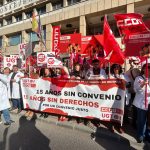 CCOO y UGT protagonizan su 5ª movilización en Murcia para exigir un convenio digno en la sanidad privada tras 15 años de bloqueo patronal
