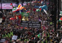 Miles toman las calles de Londres contra la extrema derecha y en solidaridad con Palestina