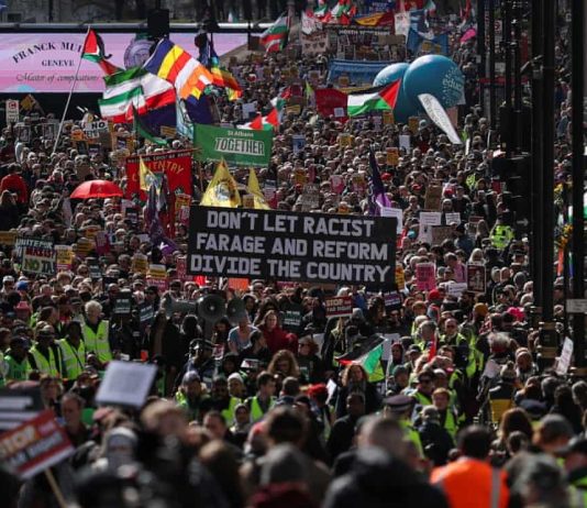 Miles toman las calles de Londres contra la extrema derecha y en solidaridad con Palestina