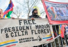 Manifestantes exigen en Nueva York la liberación de Nicolás Maduro y Cilia Flores frente al Tribunal de Manhattan