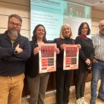 IU-Verdes reúne a sindicatos y colectivos para golpear la pasividad del Gobierno Regional de López Miras ante la crisis de vivienda en la Región de Murcia John D. Babyack y Penélope Luna de IUVRM, junto a la Secretaria General de UGT en la Región de Murcia, Paqui Sánchez, Carolina Cordero, responsable estatal de vivienda de IU y Paco Morote, portavoz estatal de La PAH | Dominic D. Skerrett