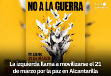 La izquierda llama a movilizarse el 21 de marzo por la paz en Alcantarilla