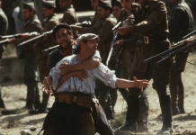 Antifascimo, acción y cultura en el evento de Extinction Rebellion Murcia Fotograma de 'Tierra y libertad' (1995), de Ken Loach.