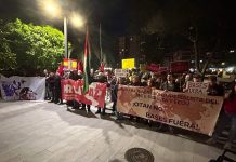 Manifestación en Murcia denuncia la agresión imperialista y la implicación de España en el genocidio de Israel y Estados Unidos en Asia Occidental