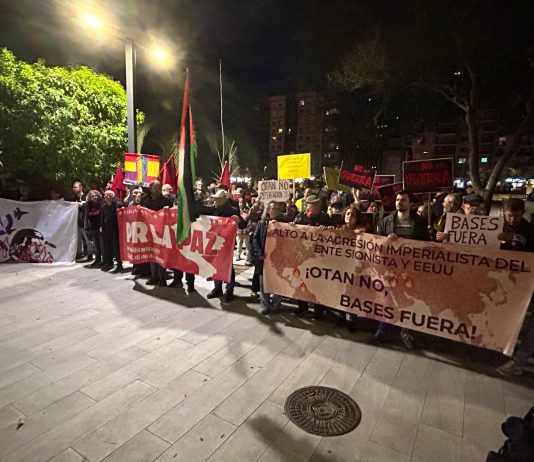 Manifestación en Murcia denuncia la agresión imperialista y la implicación de España en el genocidio de Israel y Estados Unidos en Asia Occidental