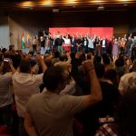 Izquierda Unida reivindica 40 años de lucha “sin rendirse” y llama a disputar el futuro frente al avance del fascismo Ante un salón de actos de la sede de UGT lleno ha tenido lugar la celebración del 40 aniversario en Madrid | IU