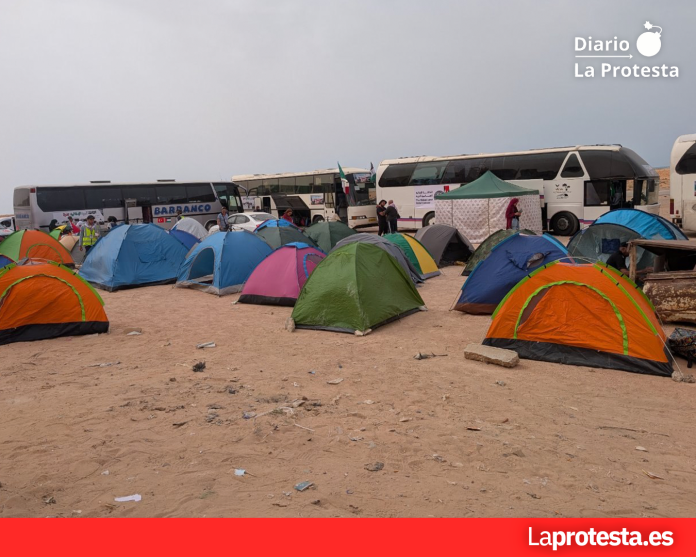Campamento de los activistas retenidos en Sirte | Daniel Lobato (X)