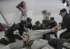 Al menos seis detenidos en Loiu tras una carga de la Ertzaintza contra activistas recién deportados de Israel La Erztzaintza carga contra los militantes de la flotilla a su llegada al aeropuerto de Loiu (Bostok Photo). Gari Garaialde