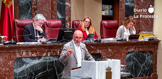 El diputado regional de IU-Verdes Jose Luis Álvarez-Castellanos, durante la celebración de un pleno | Dominic D. Skerrett