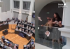 Tensión en el Pleno de Madrid por una protesta de las inquilinas contra el modelo del PP de Almeida: “Vuestras políticas nos echan de nuestros barrios”