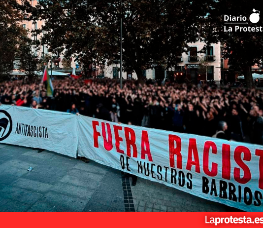 Lavapiés frena a Falange: cientos de antifascistas bloquean la marcha racista en Madrid