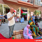 Murcia acoge un acto de convivencia en apoyo a la resistencia del pueblo saharaui en el 53 aniversario del inicio de su lucha El diputado regional de IU-Verdes Jose Luis Álvarez-Castellanos tomando la palabra durante el acto | Dominic D. Skerrett