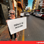 Acción antifascista en Murcia: carteles contra el odio frente al Cuartel de Artillería