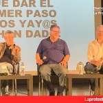 Yay@flautas llama en Murcia a reconstruir una izquierda unida frente al rearme y el fascismo: “O nos unimos o seremos barridas” De izq. a der.: Antonio Garcia, Joaquín Sánchez y Hector Illueca | Foto: Diego Jiménez