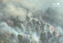 Pánico entre los vecinos por el avance del incendio en Los Garres: «Da mucho miedo» Imagen aérea del incendio que mantiene en vilo a vecinos de Los Garres y Lages. El fuego ha obligado al desalojo preventivo de viviendas y ya afecta a decenas de hectáreas de terreno forestal | Foto.- 112 RM