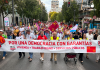 La cabecera de las Marchas de la Dignidad a su paso por la Gran Vía de Murcia | Dominic D. Skerrett