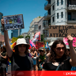Tel Aviv, territorios de Palestina del 48: activistas antisionistas y personas queer marchando en protesta contra el pinkwashing, el genocidio y contra cualquier tipo de opresión por parte del Estado sionista | Foto de @jess__flom