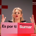 La Vicepresidenta del Gobierno y exlíder de Movimiento Sumar, Yolanda Díaz, durante un mitin | Foto.- Sumar