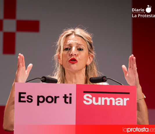 La Vicepresidenta del Gobierno y exlíder de Movimiento Sumar, Yolanda Díaz, durante un mitin | Foto.- Sumar