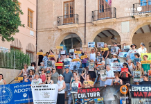 Integrantes de Dénia Animal Save durante la protesta celebrada este domingo frente al Ayuntamiento de Dénia | Animal Save
