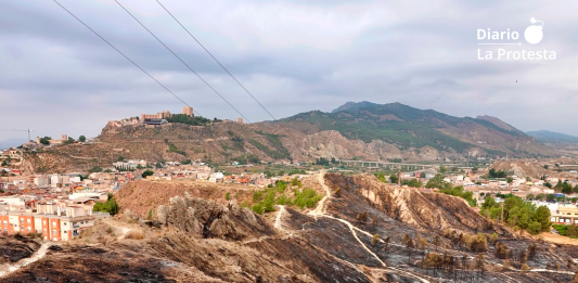 Imagen del incendio registrado el pasado 10 de julio en las inmediaciones de La Comarca, en Lorca | IU
