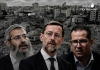 Israel rechaza investigar a tres figuras públicas denunciadas por incitación al genocidio en Gaza De izquierda a derecha, el rabino Eliyahu Mali, el exdiputado Moshe Feiglin y el periodista David Mizrahy Verthaim.