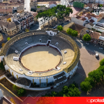 Vista aérea de la plaza de toros de Casas Ibáñez. Foto: Ayuntamiento de Casas Ibáñez