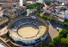 Vista aérea de la plaza de toros de Casas Ibáñez. Foto: Ayuntamiento de Casas Ibáñez