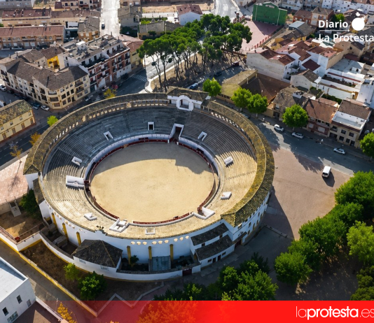 Vista aérea de la plaza de toros de Casas Ibáñez. Foto: Ayuntamiento de Casas Ibáñez