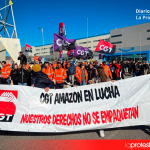 Foto de archivo, 26 de noviembre de 2025. Trabajadores y trabajadoras de Amazon se movilizan bajo la consigna «Nuestros derechos no se empaquetan». | Dominic D. Skerrett