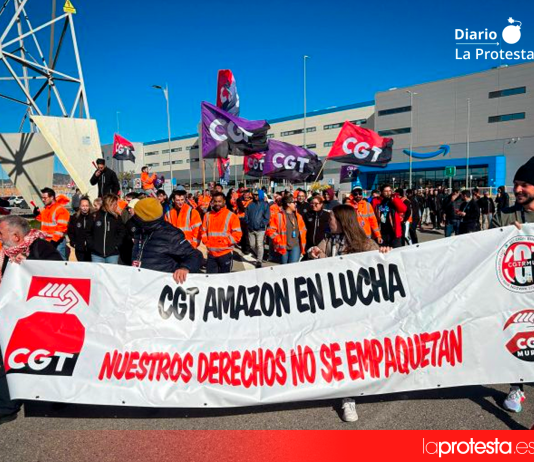CGT convoca una nueva huelga en Amazon RMU1 y sitúa la mejora salarial y la salud laboral como principales reivindicaciones Foto de archivo, 26 de noviembre de 2025. Trabajadores y trabajadoras de Amazon se movilizan bajo la consigna «Nuestros derechos no se empaquetan». | Dominic D. Skerrett