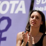 Irene Montero durante su intervención en un mitin de campaña para las elecciones europeas. EFE/ Biel Aliño/ Archivo