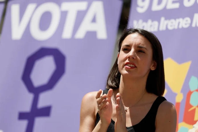 Irene Montero durante su intervención en un mitin de campaña para las elecciones europeas. EFE/ Biel Aliño/ Archivo