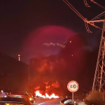 Incidentes con quema de neumáticos en Escombreras y SABIC en plena negociación del convenio del metal Ruedas quemadas este jueves por la mañana / Cedida