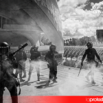 CGT València rompe con Junts per l’Habitatge ante la criminalización de la protesta y las cargas policiales Cargas policiales durante la movilización por el derecho a la vivienda celebrada en València el 3 de octubre, frente al Palau de les Arts. Foto: CGT València.
