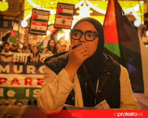 Imagen de archivo de una movilización en solidaridad con el pueblo palestino celebrada en Murcia. Foto: Dominic D. Skerrett / La Protesta Diario.